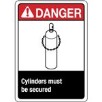 Danger Cylinders Must Be Secured Sign - Graphic